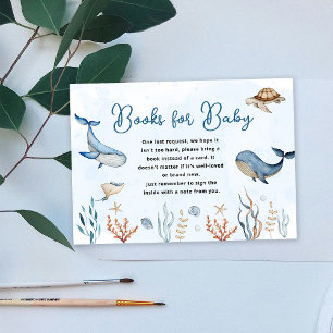 Carte D'accompagnement Sous le Baby shower de mer Livres pour bébé