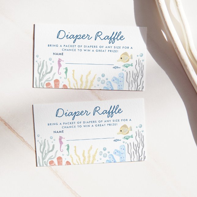 Carte D'accompagnement Sous le Baby shower marin Déchets Raffle Enclos (Créateur téléchargé)