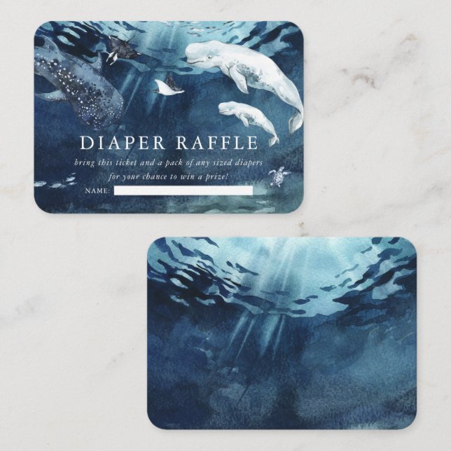 Carte D'accompagnement Sous le Baby shower marin | Fromage de couches (Devant / Derrière)