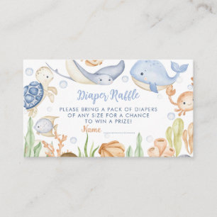 Carte D'accompagnement Sous le Baby shower Sea Animals Déchets Raffle
