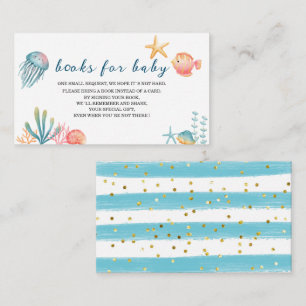 Carte D'accompagnement Sous le baby shower Sea Ocean Watercolor