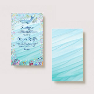 Carte D'accompagnement Sous le billet de rabat au Baby shower de mer