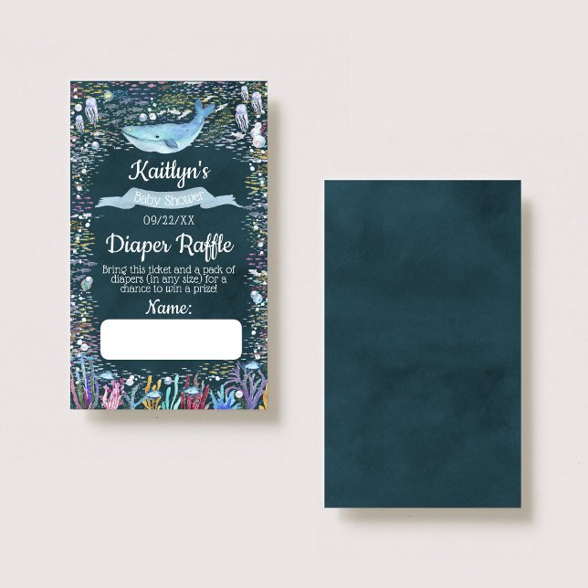 Carte D'accompagnement Sous le billet de rabat au Baby shower de mer (Créateur téléchargé)