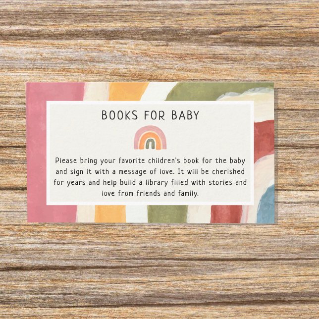 Carte D'accompagnement Sous le Rainbow Book pour Baby Boho Baby shower (Créateur téléchargé)
