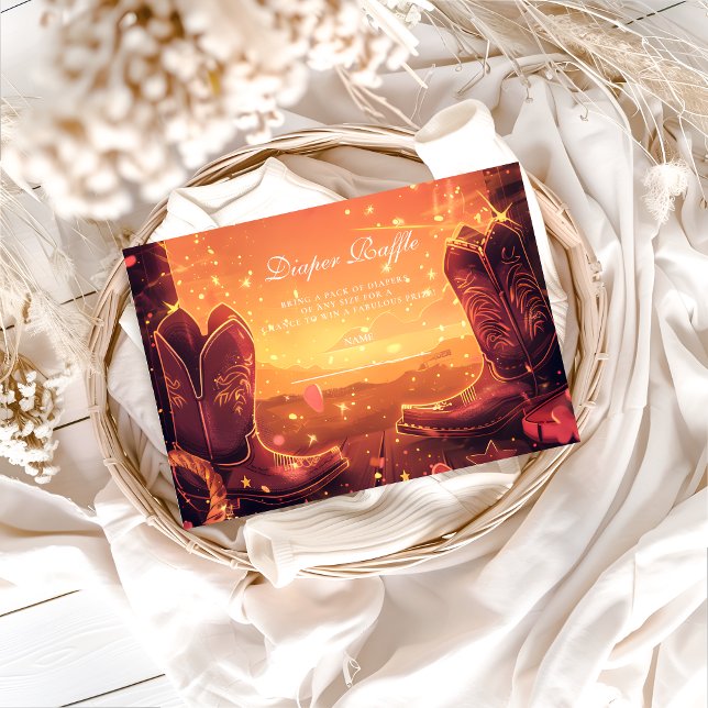 Carte D'accompagnement Southwestern Cowboy Boots Diapper Raffle (Créateur téléchargé)