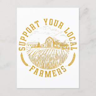 Carte D'accompagnement Soutien vintage Vos Agriculteurs Locaux Agricole A