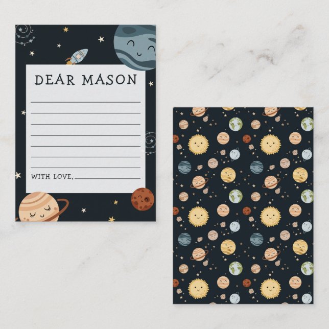 Carte D'accompagnement Space Adventure Playful Kids Birthday Time Capsule (Devant / Derrière)