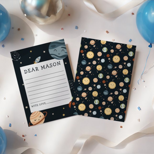 Carte D'accompagnement Space Adventure Playful Kids Birthday Time Capsule (Créateur téléchargé)