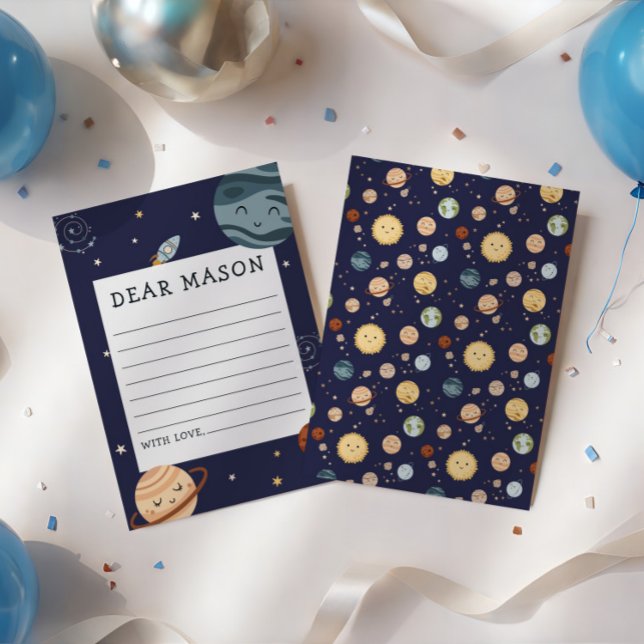 Carte D'accompagnement Space Adventure Playful Kids Birthday Time Capsule (Créateur téléchargé)