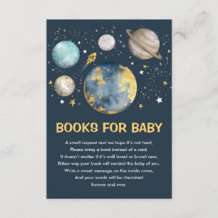 Carte D'accompagnement Space Galaxy Moon Stars Livres pour Baby Boy