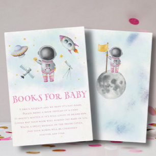 Carte D'accompagnement Space girl Astronaut rocket star Livres pour bébé