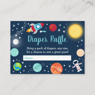 Carte D'accompagnement Space Rocket Ship Planètes Baby Diaper Raffle