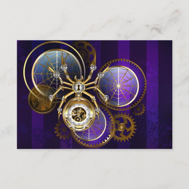 Carte D'accompagnement Spider Steampunk sur Arrière - plan pourpre (Devant)