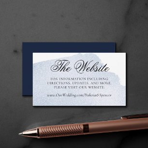 Carte D'accompagnement Splash of Navy   Site Web Chic Dark Blue Watercolo