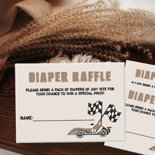 Carte D'accompagnement Sporty Race Car Diaper Raffle