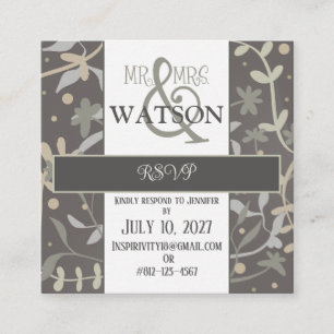 Carte D'accompagnement Sprigs Floraux Moderne Elégant Inspiritisme RSVP