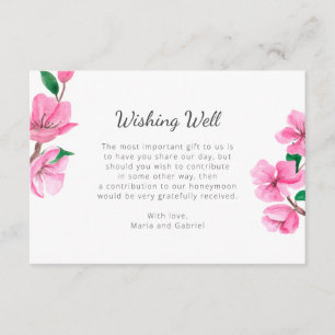 Carte D'accompagnement Spring Cherry Botanique souhaitant bien Mariage de