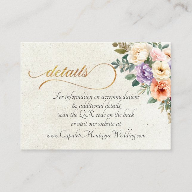 Carte D'accompagnement Spring Floral, QR Code - Cream (Devant)
