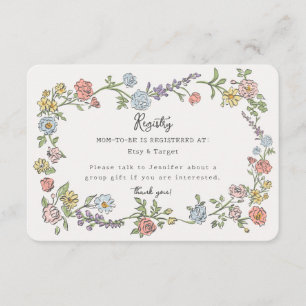 Carte D'accompagnement Spring Garden Party Floral Baby Registry Insertion