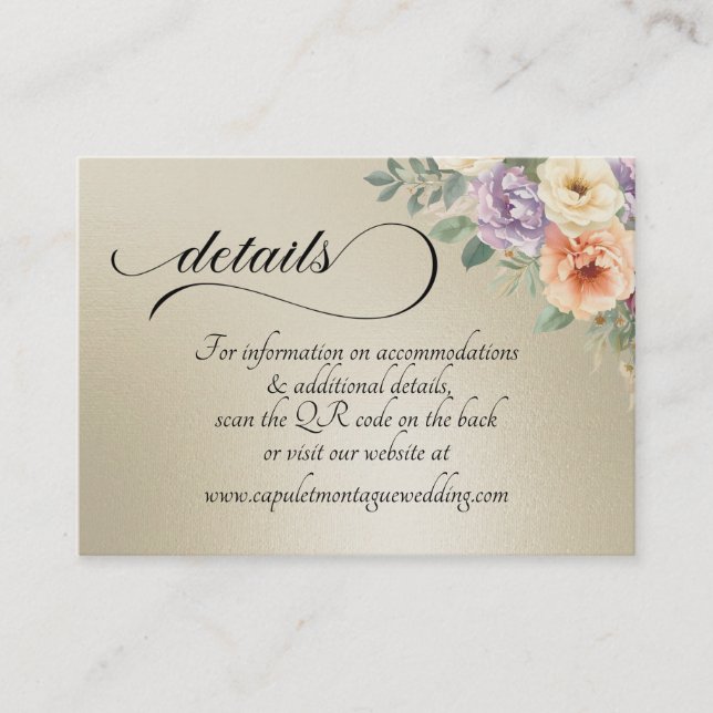 Carte D'accompagnement Spring Wildflowers, QR Code - Wheat (Devant)