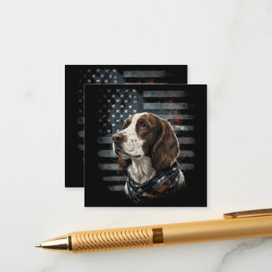 Carte D'accompagnement Springer Spaniel Chien Drapeau Américain