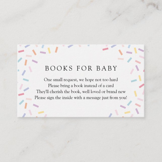 Carte D'accompagnement Sprinkings Livres for Baby Request (Devant)