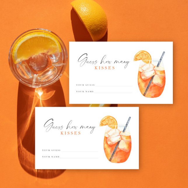 Carte D'accompagnement Spritz Bridal shower Devinez combien de baisers (Créateur téléchargé)