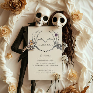 Carte D'accompagnement Squelette floral Détails pour les invités d'un m