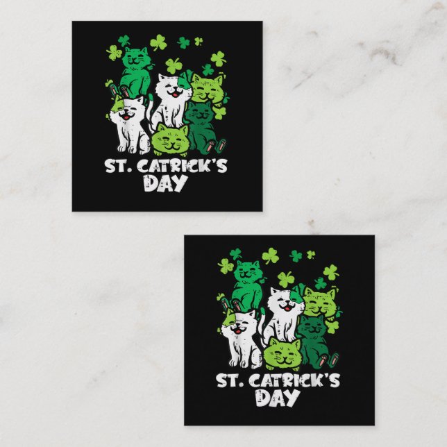 Carte D'accompagnement St Patricks Catricks Day Cats Saint Pattys (Devant / Derrière)