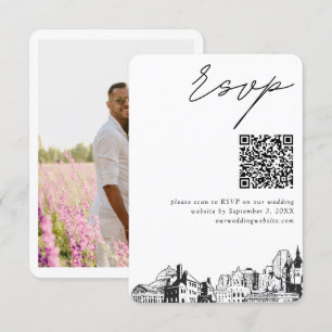 Carte D'accompagnement St Paul Mariage Moderne RSVP QR Code
