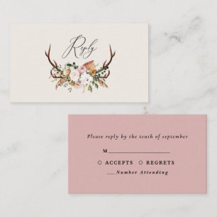 Carte D'accompagnement Stade terre cuite rose fleurie élégant budget de m