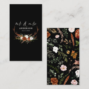 Carte D'accompagnement Stag mariage botanique rustique m et mme sparkle