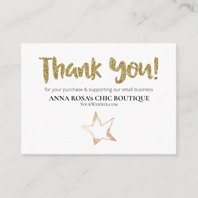 Carte D'accompagnement *~* STAR Rose - Logo MERCI QR AP8 Review (Devant)