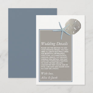 Carte D'accompagnement Starfish and Sand Dollar - Beach Wedding Detail