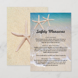 Carte D'accompagnement Starfish Beach Mariage Mesures de sécurité