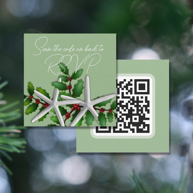 Carte D'accompagnement Starfish Christmas QR code RSVP (Créateur téléchargé)