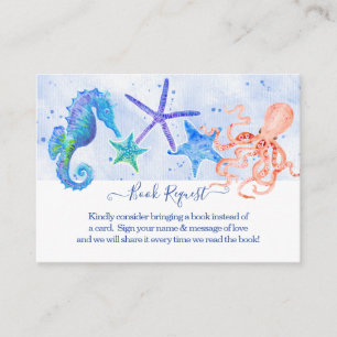 Carte D'accompagnement Starfish Octopus Seahorse Beach Boy Baby shower