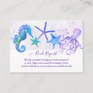 Carte D'accompagnement Starfish Octopus Seahorse Beach Girl Baby shower