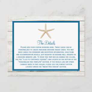 Carte D'accompagnement Starfish Whitewashed Wood Beach Wedding Collection
