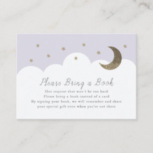 Carte D'accompagnement Stars Moon & Clouds Livres pourpres pour Baby Card