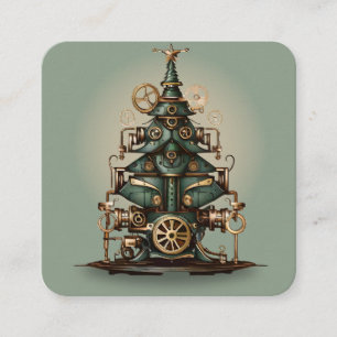 Carte D'accompagnement Steampunk Arbre de Noël Style rétro Vintage