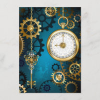 Steampunk Arrière - plan turquoise avec Gears