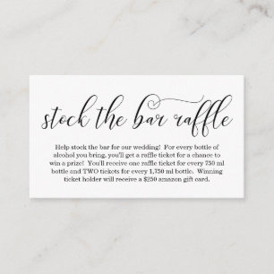 Carte D'accompagnement Stock de la Barre Raffle Card Bridal Shower Invita