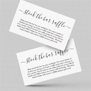 Carte D'accompagnement Stock de la Barre Raffle Card Bridal Shower Invita
