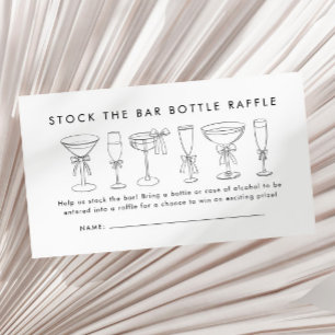 Carte D'accompagnement Stock Le Bar Couples Douche Bouteille Raffle Ticke