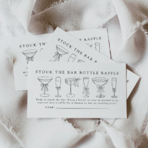Carte D'accompagnement Stock Le Bar Couples Douche Bouteille Raffle Ticke