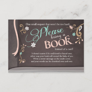 Carte D'accompagnement Storybook Apportez un Baby shower de livre Vintage