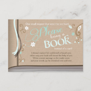 Carte D'accompagnement Storybook Apportez un Baby shower de livre Vintage