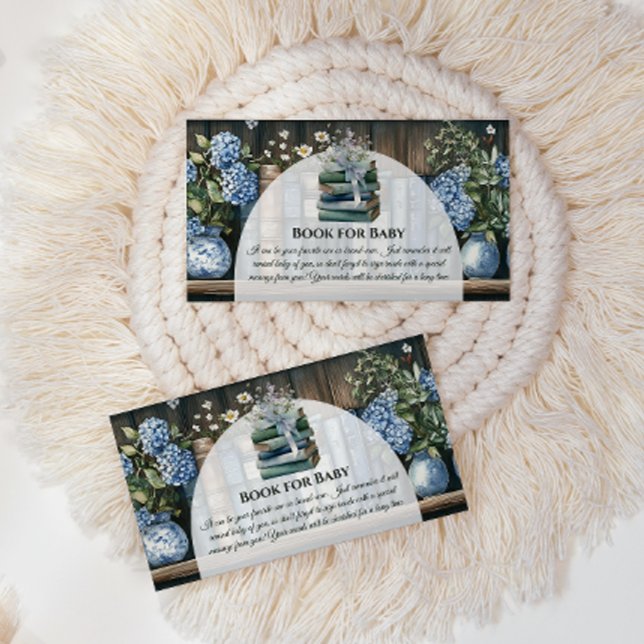 Carte D'accompagnement Storybook Blue Boy Library Book for Baby Shower (Créateur téléchargé)