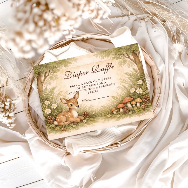 Carte D'accompagnement Storybook Deer Baby Diapper Raffle (Créateur téléchargé)
